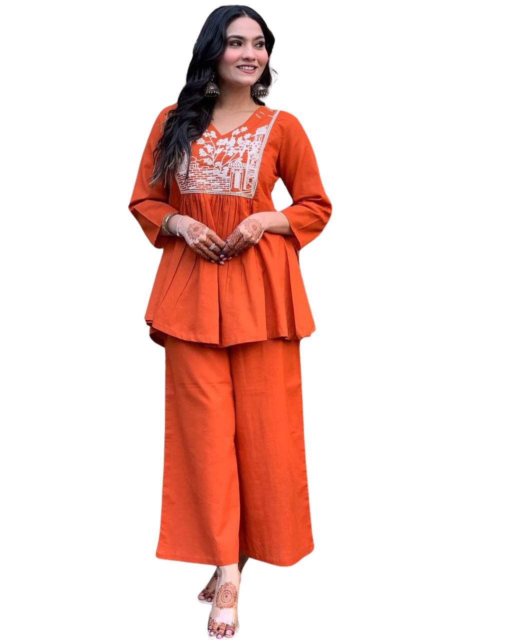 Chic & Stylish Embroidered Kurta Set ? Cotton Slub Comfort (XXL)